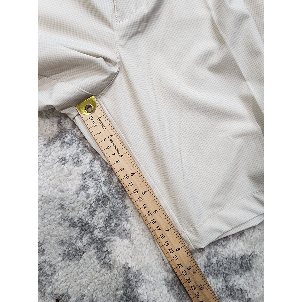 Nautica Mens Slim Fit Deck Shorts Sz 40 Gold White Checkered 8.5" Inseam Stretch - Picture 3 of 8